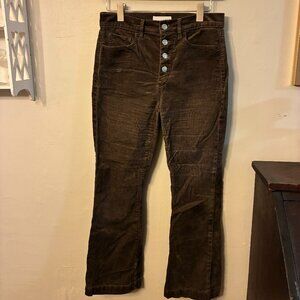 Gray/Taupe Suede Kick Out Cropped Button Up Pants